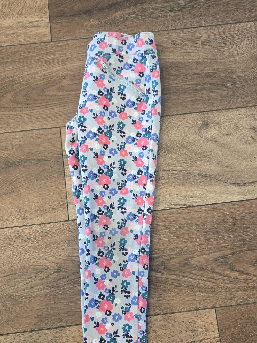 Gymboree Floral Leggings - Light Blue, Pink & Navy